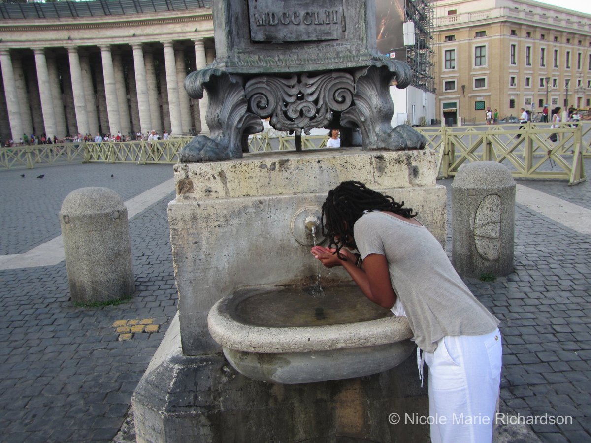 Me drinking holy water